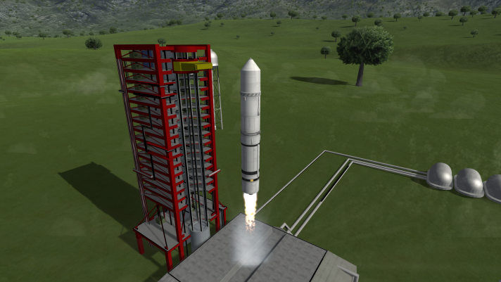 Asteria II Taking off in Kerbal Space Program